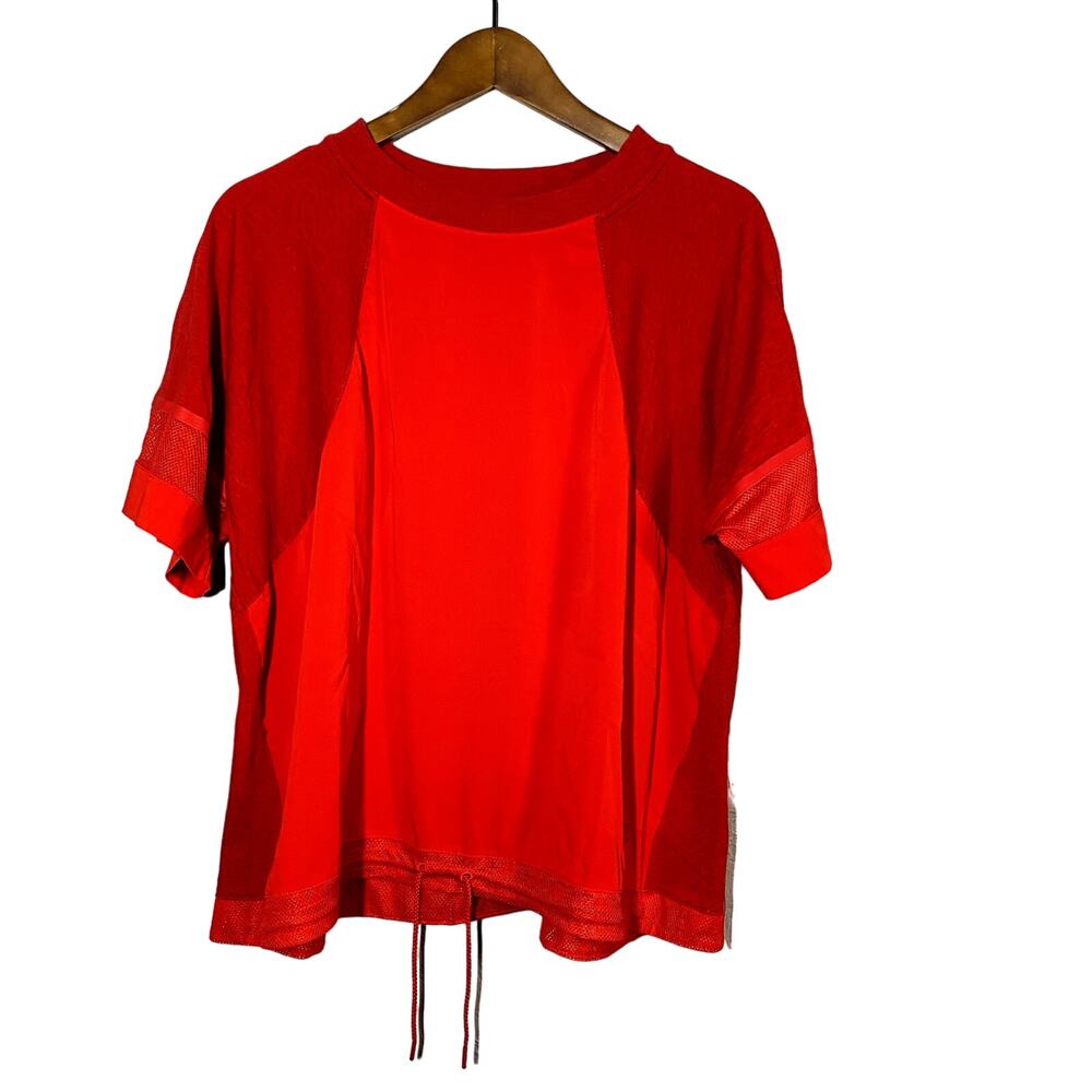 Nike Drawstring Top Short Sleeve Sport Red Athletic - XL